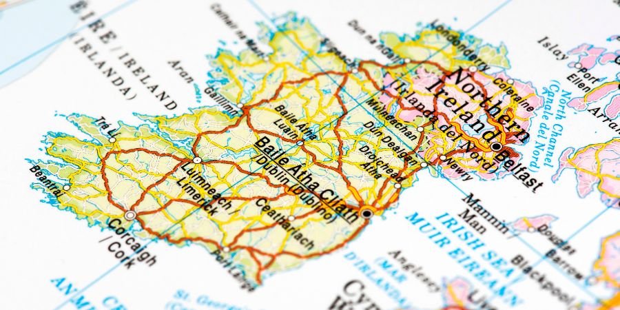 mapa de Irlanda del Sur