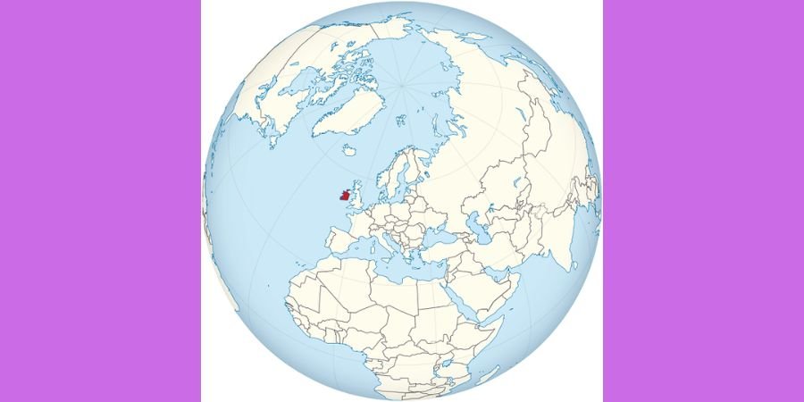 Mapas de Irlanda en el lobo terraqueo